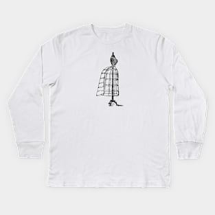 Vintage Dress Form | Victorian Dress Form | Dressmaking | Dressmakers | Sewing | Seamstress | Black and White Kids Long Sleeve T-Shirt